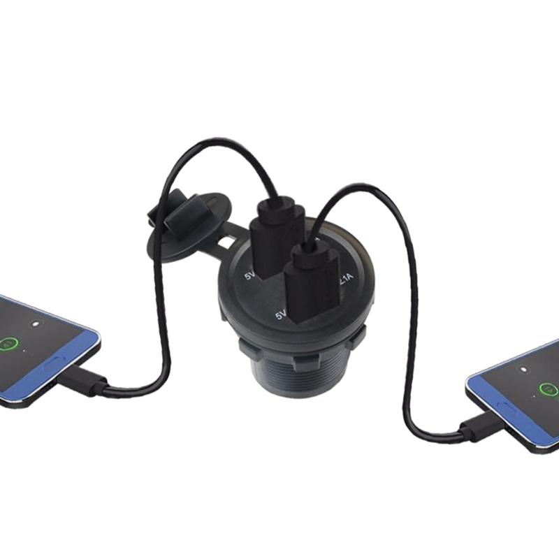 Dual USB Car Socket 12-24V Voltmeter LED Car Accessories Power Adapter