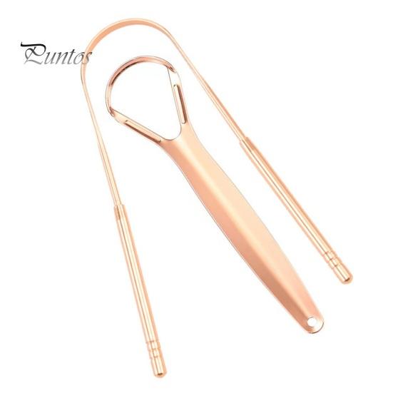 Stainless Steel Tongue Scraper Achieve Maximum Cleaning Anti-slip Handle Smooth Surface Semicircle Tongue Scraper