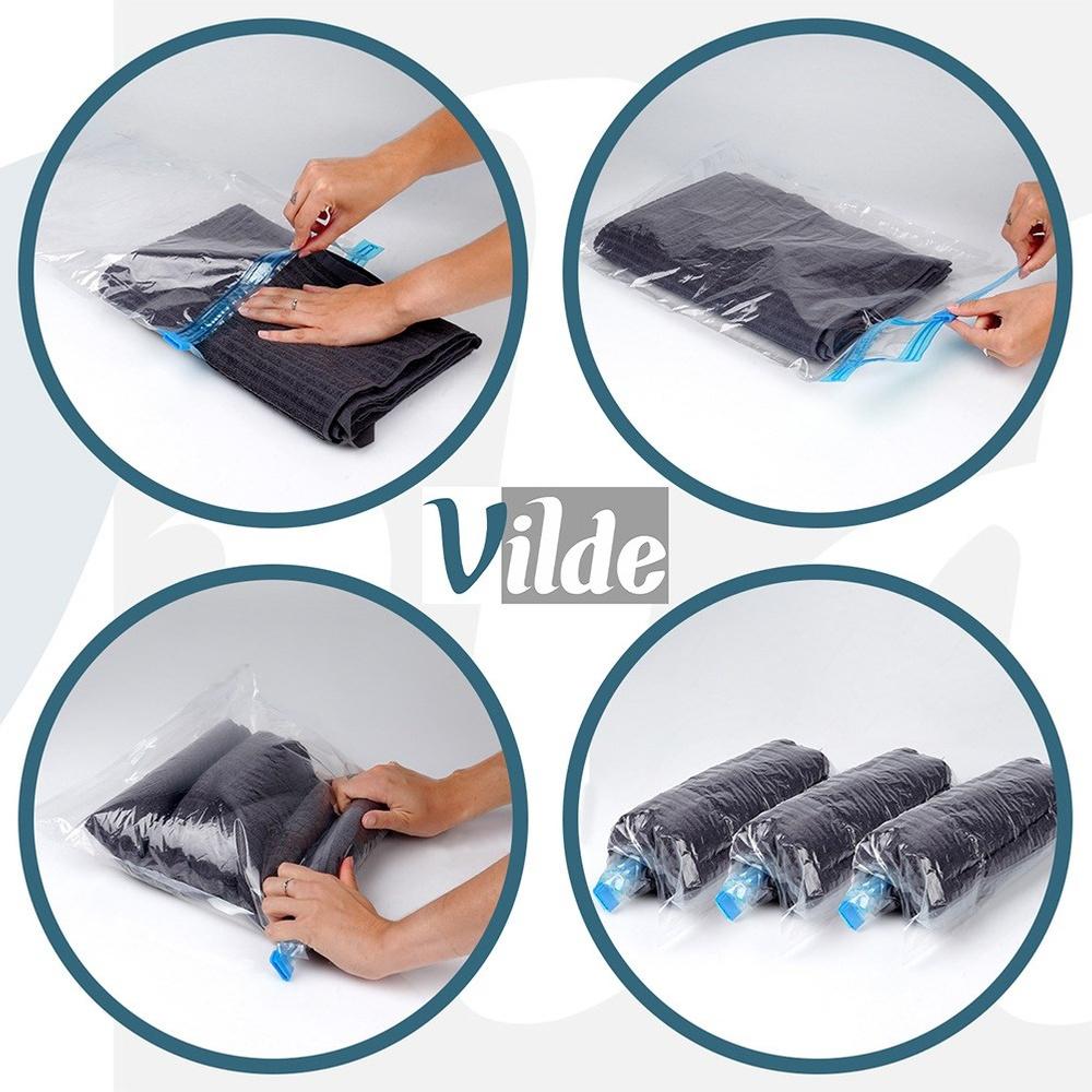10x Rolled Vacuum Bags for Travel Clothes, Bedding