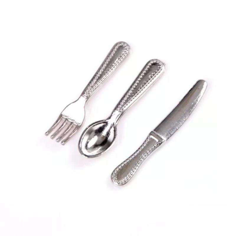 12pcs Mini Dollhouse Miniature Scene Model Doll House Accessories Knife And Fork