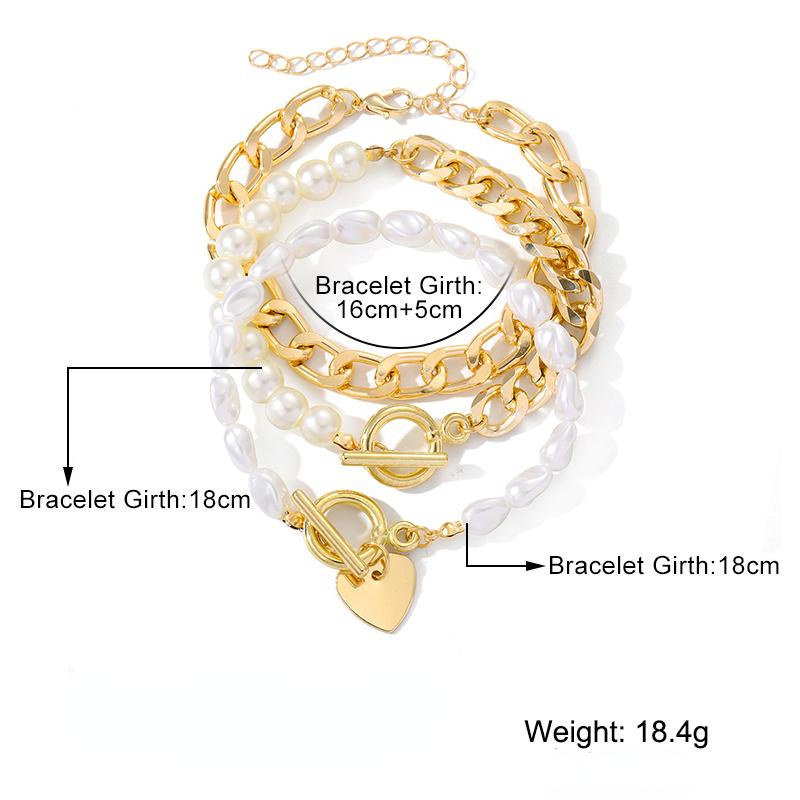 Pulsera calada a juego para parejas, pulsera bohemia para mujer, cadena gruesa, traje multicapa, accesorios para mujer, joyería