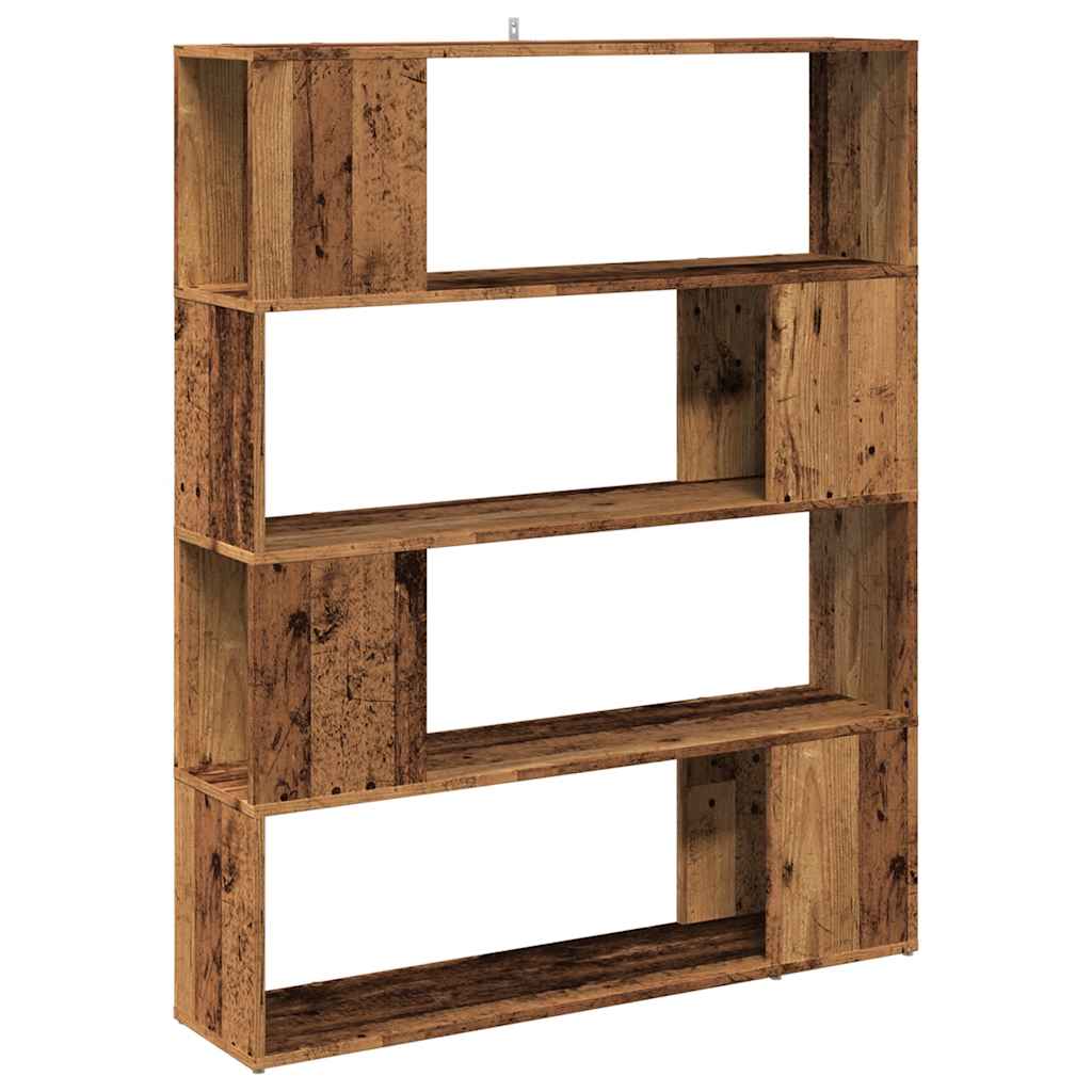 Bookshelf Room Divider Rustic Wood Look 100 x 24 x 124.5 cm