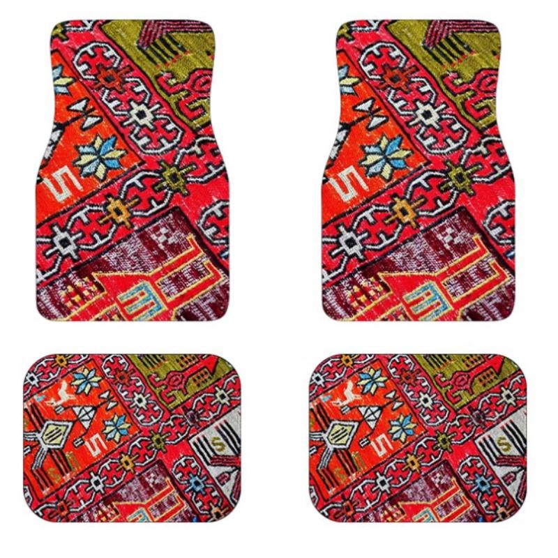 

Набор автомобильных напольных ковров из 4 персидских ковриков, дизайнерские автомобильные внутренние коврики, прочные передние и задние ковры для автомобиля, грузовика S