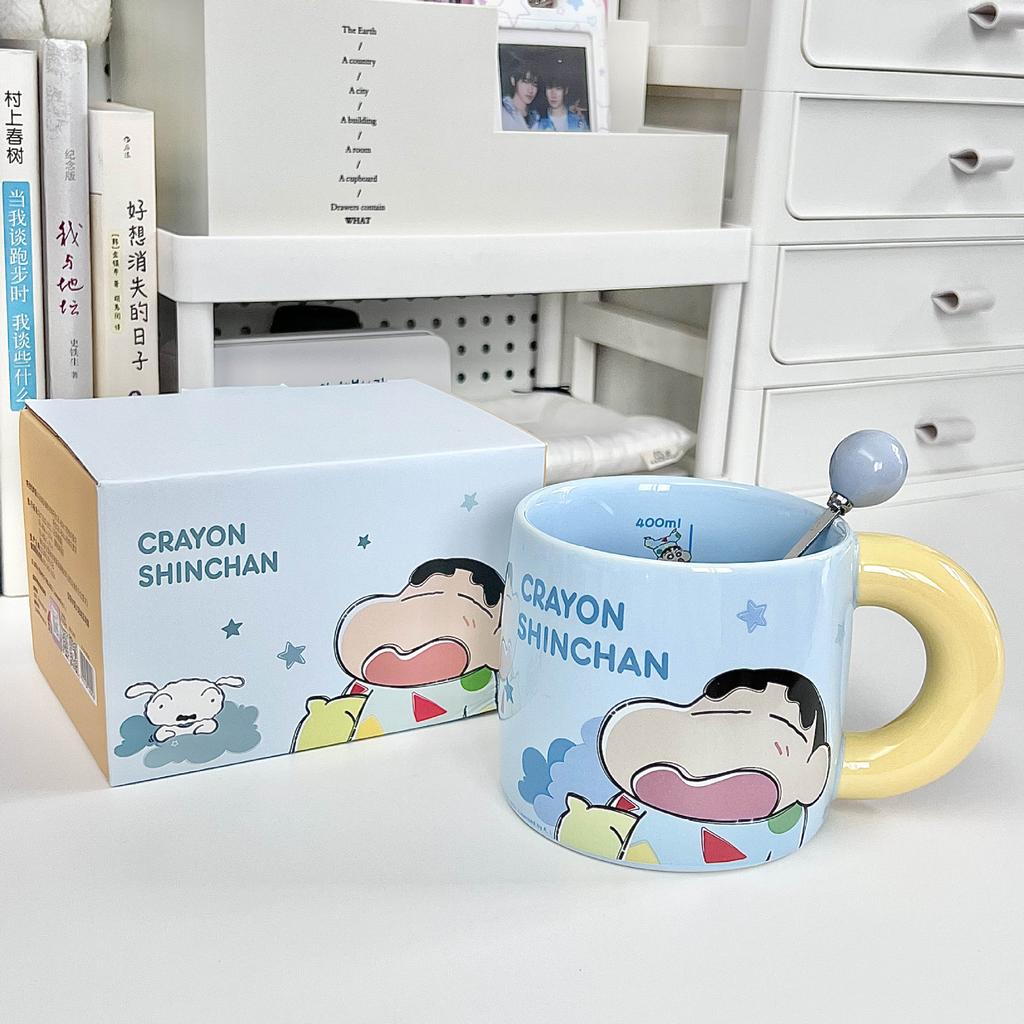 Ceramiczny kubek Crayon Xiaoxin dla chłopców i dziewczynek prezent urodzinowy kubek dla pary dziewczyna praktyczna pamiątka pudełko prezentowe