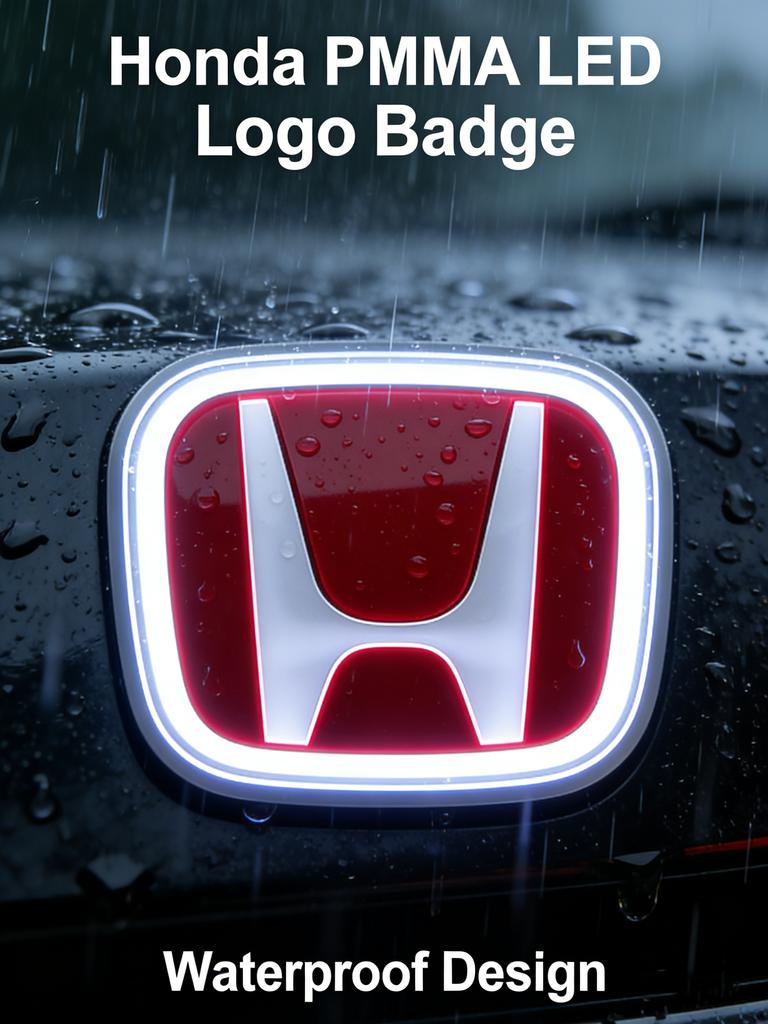APH1 for Honda PMMA LED Car Front Emblem Sticker Rear Trunk Light Badge Accord Civic Odyssey CRV Inspire Amaze Vezel Accessories