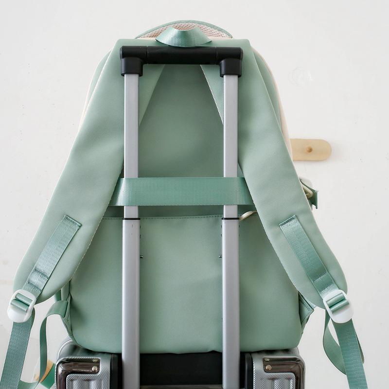 Schoolbag new schoolbag female Korean version ins large capacity middle and high school students backpack contrasting color primary school