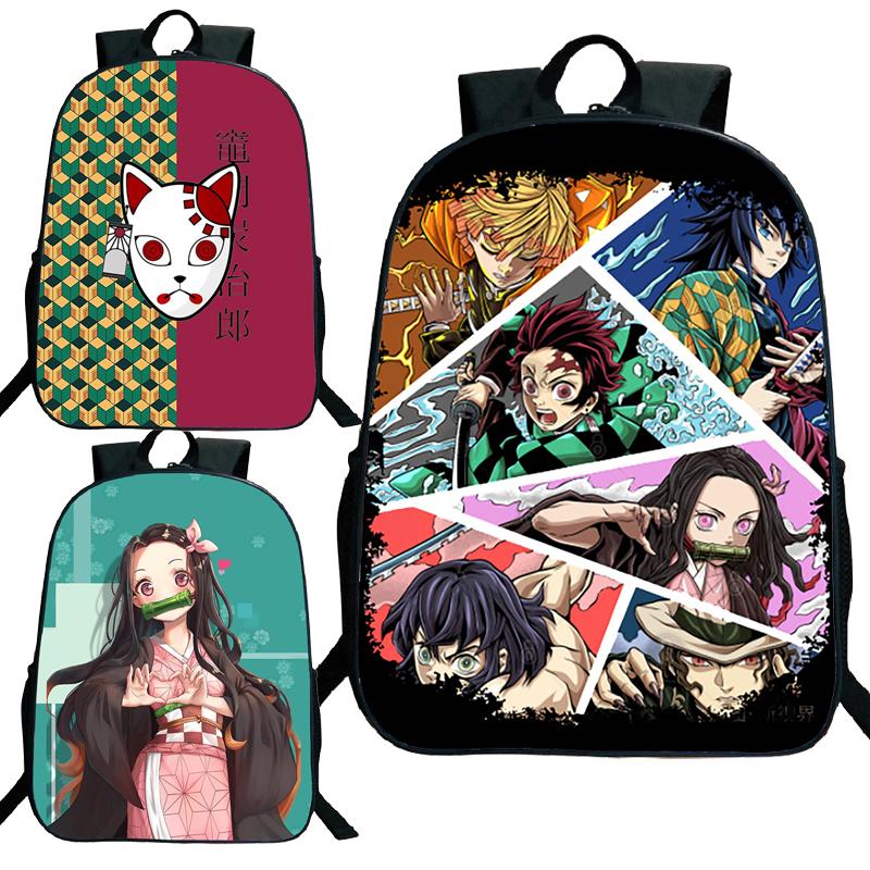 Demon Slayer Backpack Kimetsu No Yaiba Tanjiro Nezuko Kamado Teenarges Schoolbag Laptop Bag Boys Girls Rucksack Travel Shoulder Bags