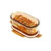 Heat-Resistant Glass Storage Container, 700ml/860ml/1000ml, Bento Box, Heat-Resistant Glass Bowl, Pasta Storage Container, Rectangular, with Lid, Micr