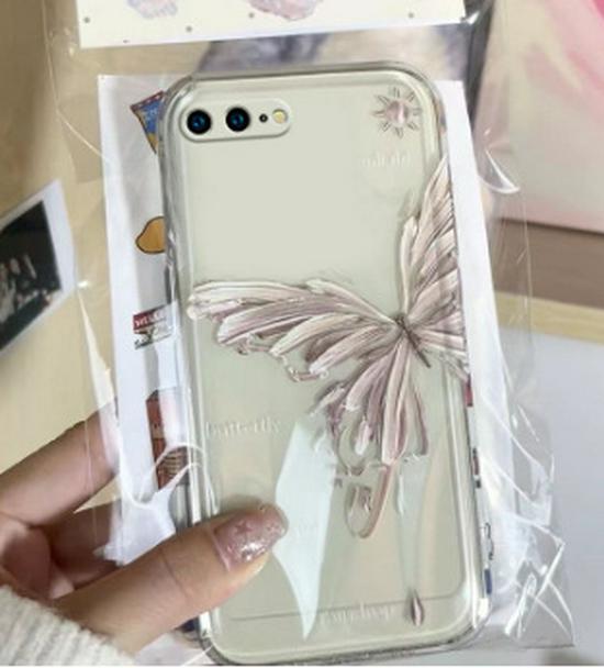 

Художественный мягкий чехол с бабочкой для iPhone 16/14/13/12 Pro Max и Xs/XR/11 iPhone 13 Pro