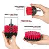 3Pcs Electric Scrubber Brush Drill Brush Kit Red Plastic Round Cleaning Tools For Carpet Glass Car Tires Nylon Brushes