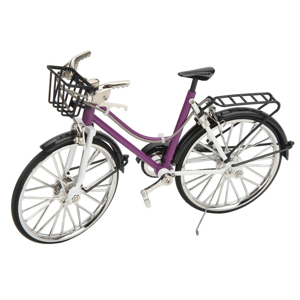 Ornamente Mini Bicicletă Mov Material Aliaj Stil Antich Model Bicicletă Jucărie Pentru Colecție Acasă Birou