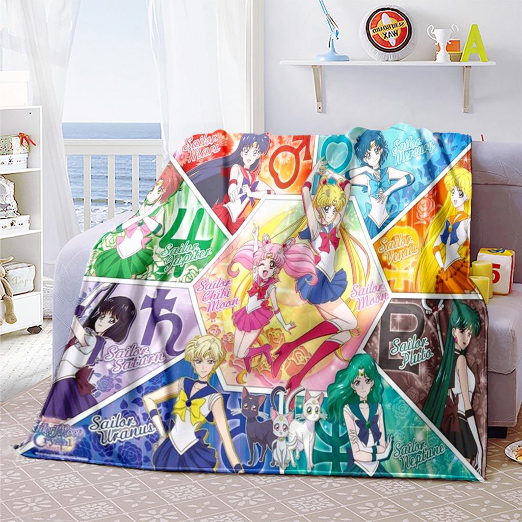 Japanese anime cute cartoon theme Sailor Moon Tsukino Usagi blanket suitable for home beds, sofa covers, office nap, outdoor warm blankets O4