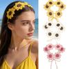 Turban Flowers Hairband Colorful Knitted Hair Band Fashion Pastoral Style Headscarf  Beach