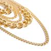 Stylish Punk Women Multi-layer Curb Chain Statement Necklace Rock Hip-hop Jewelry Gift Jewelry Decor