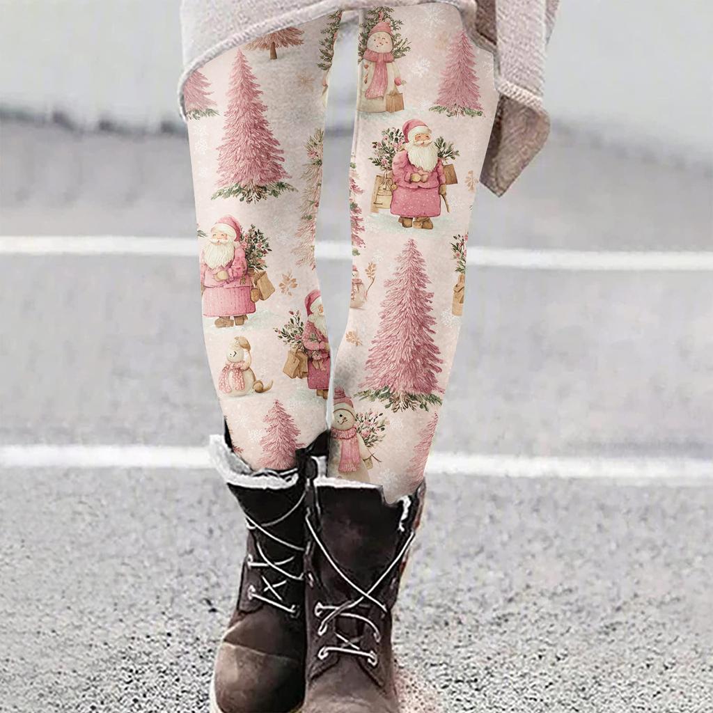 Women's Christmas Print Slim Fit Elastic Yoga Casual Pants