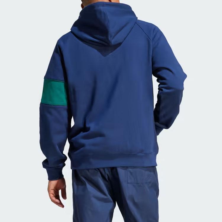 Adidas Originals Hack Ny Cutline Half-Zip Loose Fit 100% Cotton French Terry Hooded Sweatshirt Men Night Indigo IP9486