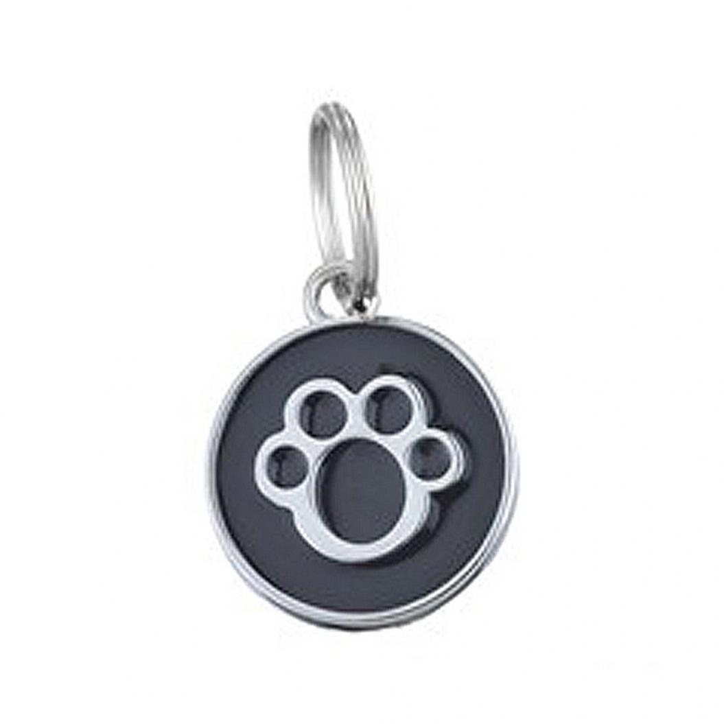 

Имя собаки, кошки, номер телефона, гравированный ошейник, эмалированная лапа, круглая подвеска, бирка для идентификации питомца чёрный