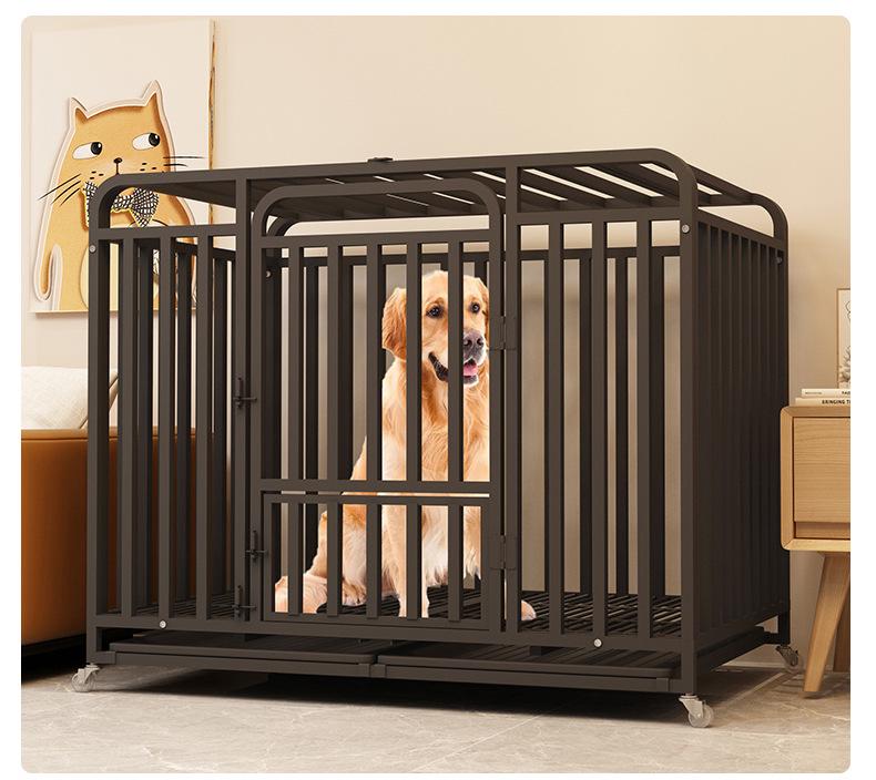 Indoor Dog Cage with Toilet Separation for Small to Large Breeds, Ideal for Golden Retrievers and Labradors