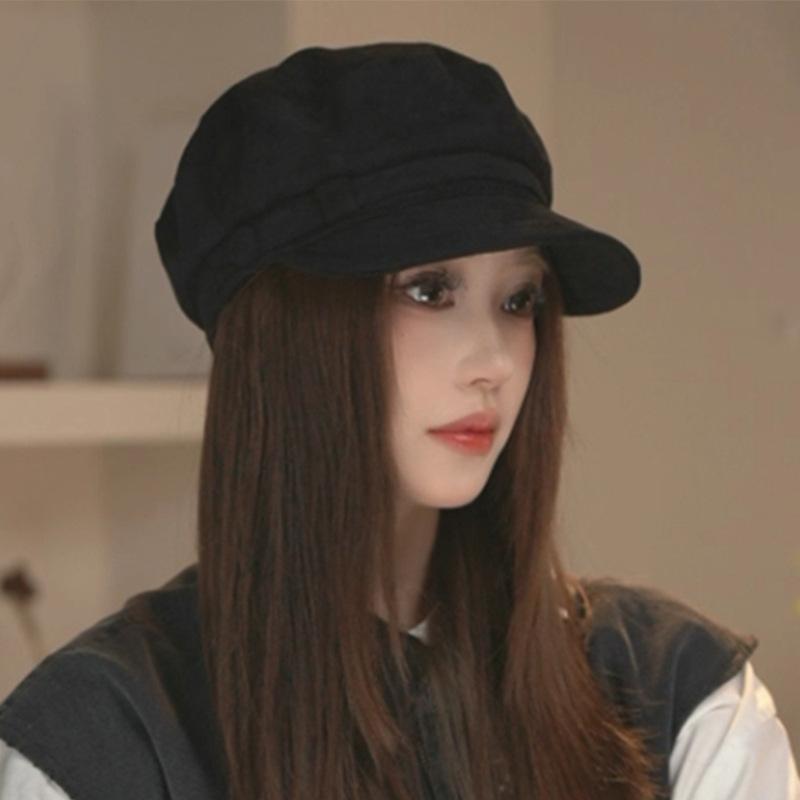 Корейские замшевые береты Детские осенне-зимние бейсболки Универсальные маски для лица Кепки газетчика Восьмиугольные кепки для девочек с большой головой One Size