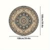 1pc Dark Persian Bohemian Round Mat Square Crystal Velvet, Machine Washable, Durable Rubber Backing Luxury Carpet, Avail