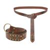 Medieval Waistband Vintage Cosplay Viking Studded Belt for Men Cosplay Supplies PU Waistband for Photoshoots and Stage