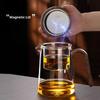 High-grade Home Tea Pot One Click Tea Water Separation Stainless Steel Tea Strainer Glass Teapot Filter Kettle For Office