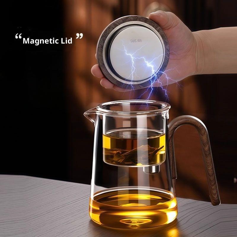 High-grade Home Tea Pot One Click Tea Water Separation Stainless Steel Tea Strainer Glass Teapot Filter Kettle For Office