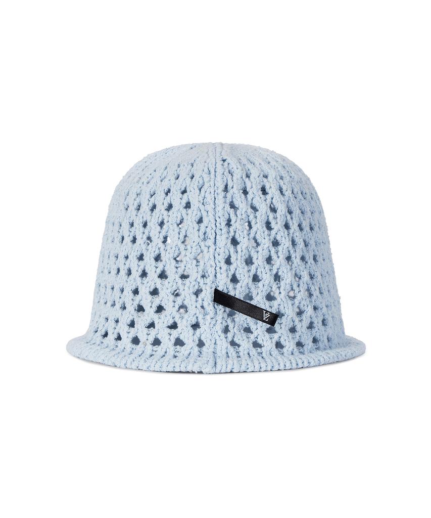 Bajal Vz Long Label Punched Knit Bucket Hat Sky