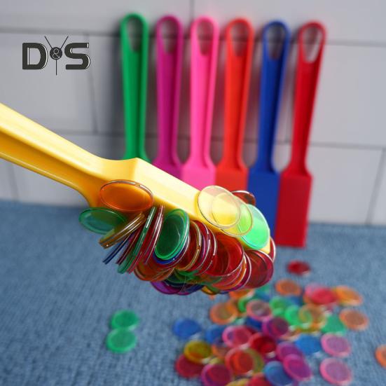 1 Set Magnetic Wands Kit with 200 Bingo Chips Multi-color Metal Ringed Transparent Discs Tokens Math Learning Counting Sorting Game Educational