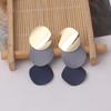 9Colors Double Round Wafer Drop Earrings for Women European American Colorful Geometry Metal Hyperbole Brincos Party Jewelry