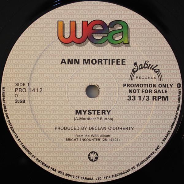 

12-дюймовая пластинка ANN MORTIFEE Mystery PRO1412 WEA 1984 Канада Танцевальная Электроника Б/у