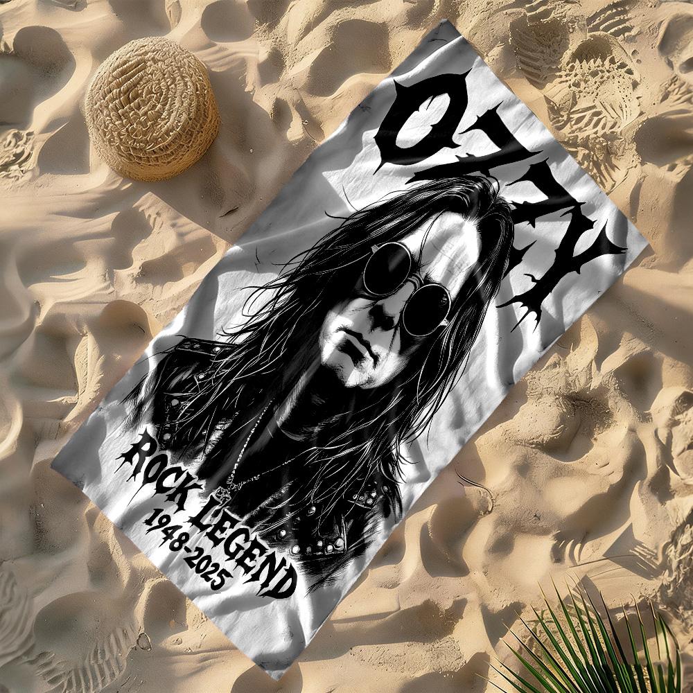 Asciugamano da spiaggia Ozzy Osbourne per viaggi al mare Tappetino da picnic resistente, yoga e fitness, coperta da campeggio Accessorio da bagno