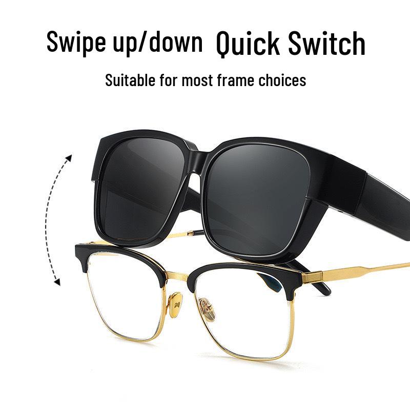 Trendy Polarized UV Protection Clip-on Sunglasses for Nearsighted Drivers
