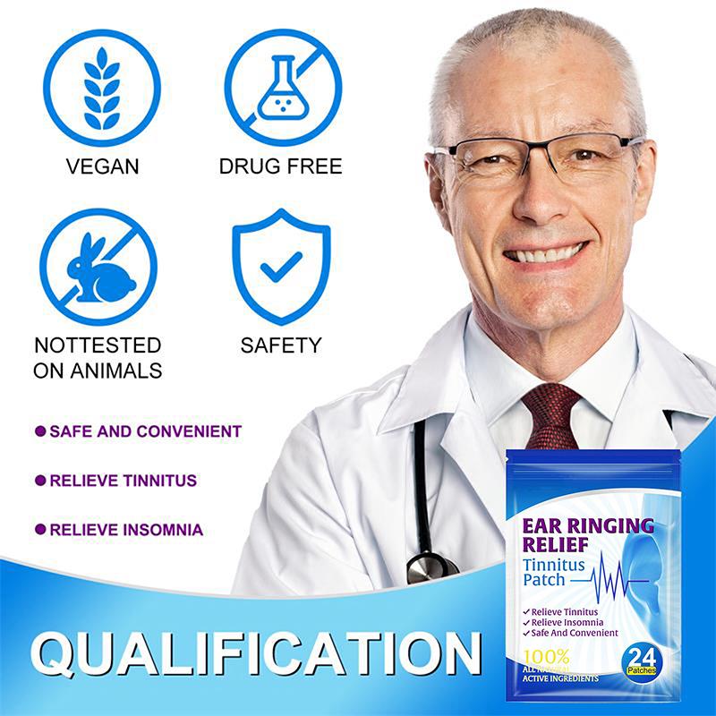 24Pc Tinnitus Treatment Patch Hearing Loss Alleviate Earache Protect Ear Improve Listening Relieve Ear Discomfort Tinnitus Patch