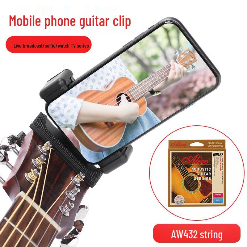 Guitar-Mounted Phone Stand for Live Streaming & Recording