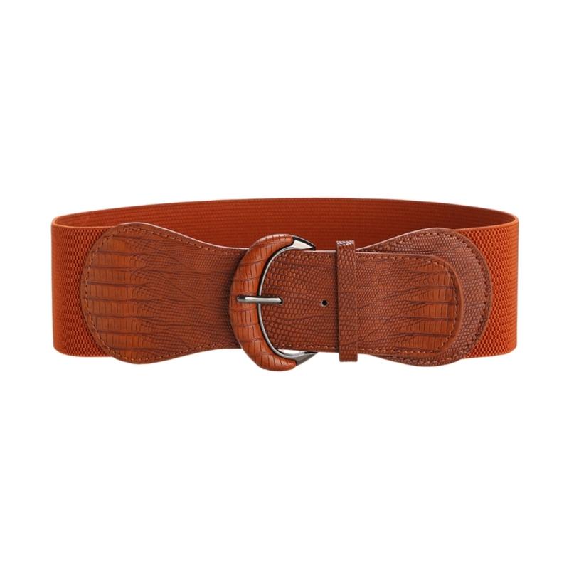 Ladies' Wide Elastic Waist Belt Waist Cincher Adjustable Waist Band with Hook Buckle for Casual and Special Occasion