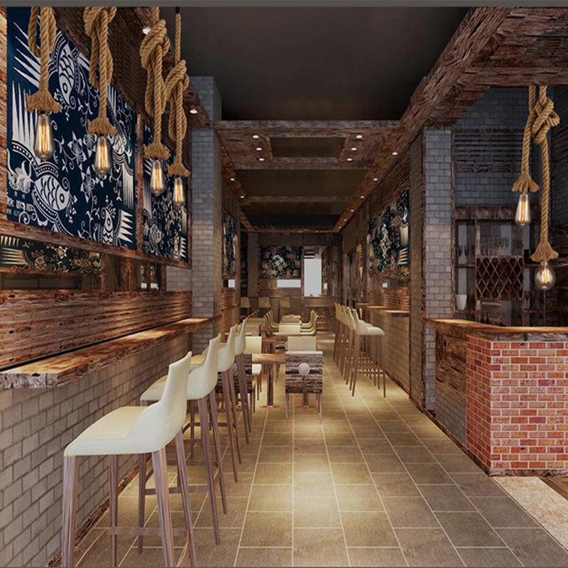 Vintage Retro Industrie Loft Hanf Seil Halter Decke Anhänger Licht Lampe Cafe Restaurant Retro Kronleuchter