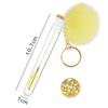 Gold Buckle Pompom Eyelash & Eyebrow Brush with Crystal Rod and Rabbit Ear Comb