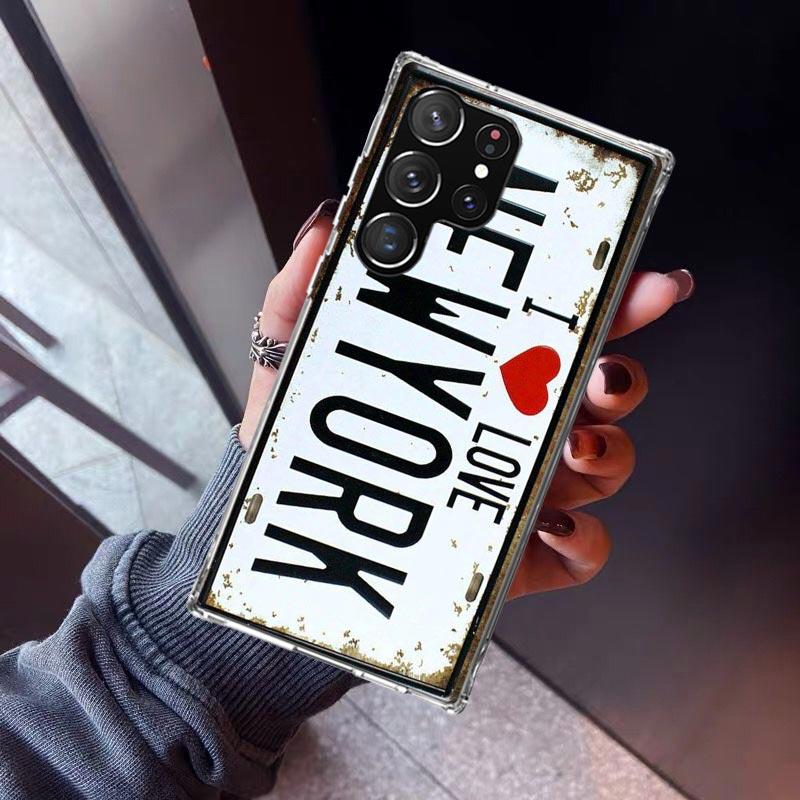 License New York Plate Number Phone Case For Samsung Galaxy S23 S24 S25 Edge S26 Ultra S22 + S21 Plus S20 FE Cover Silicone Prin