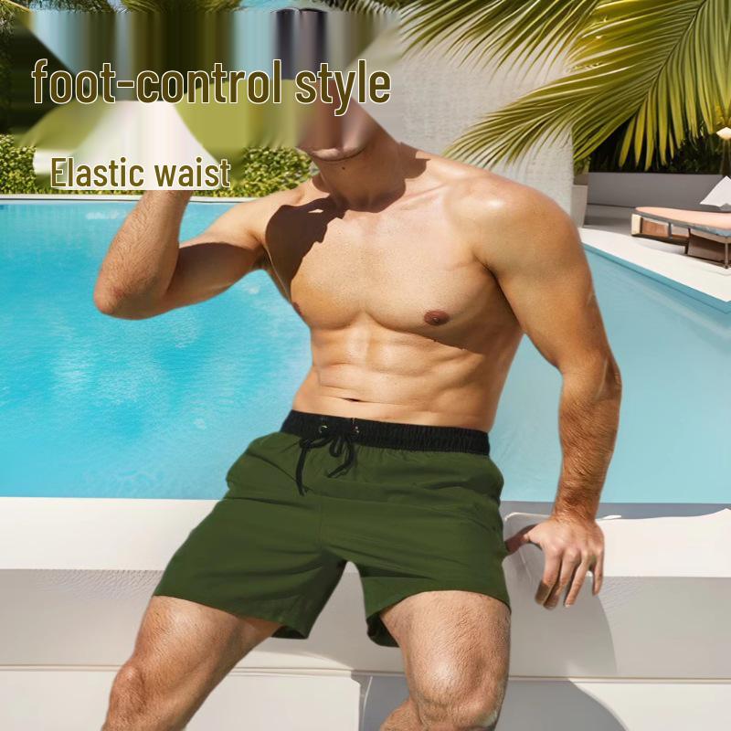 

Men s Plus Size Fashionable Summer Beach Shorts with Milk Silk Lining M синий