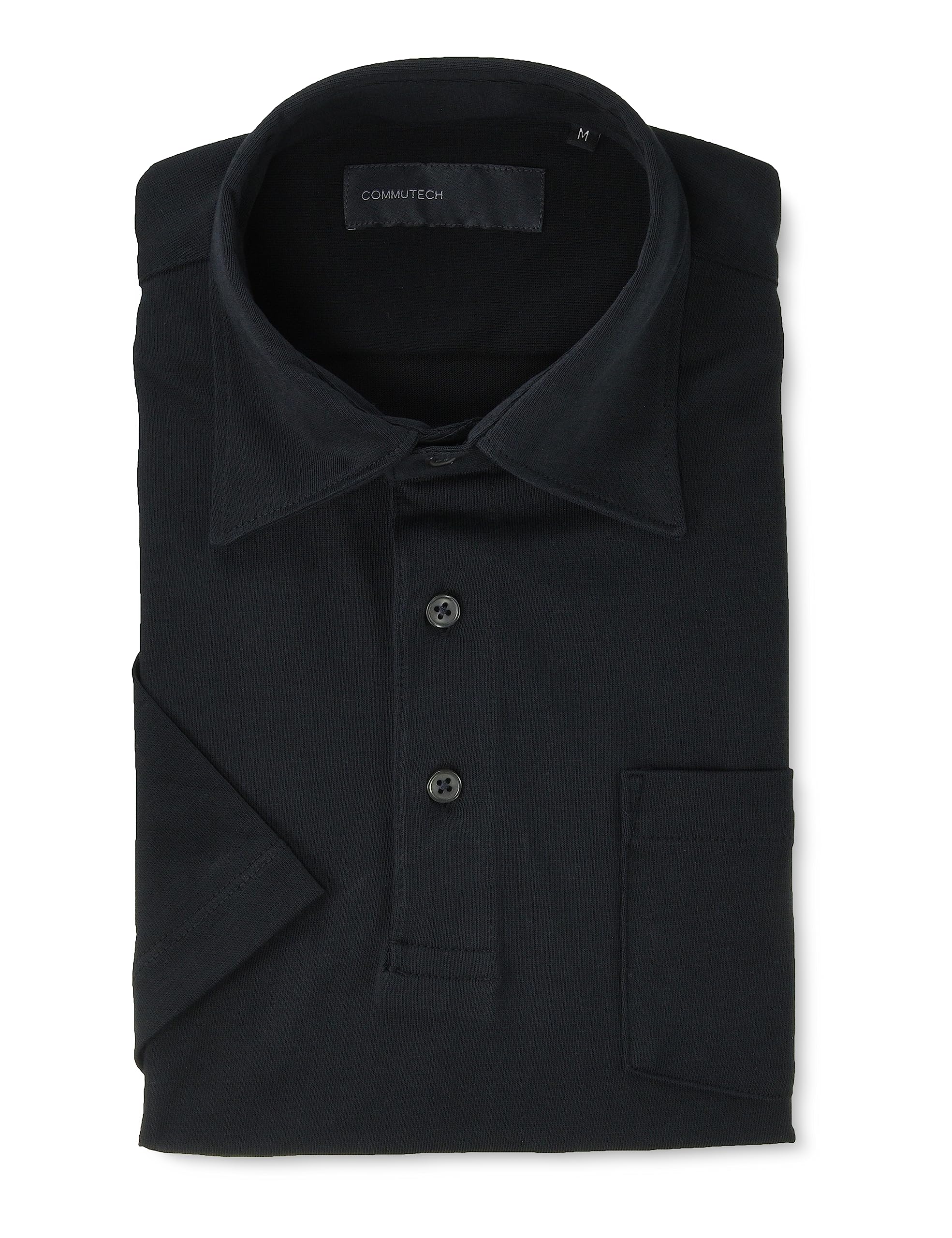 

Suit Square Men s Washable Polo Shirt, Short Sleeve, Business Style, Black, Size M (T1632003-ZA)