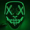 Halloween Party LED Illuminated Black V Shape Mask Haunted House Bar Party Cos Light Up Mask Halloween Party Scary Mask Decor