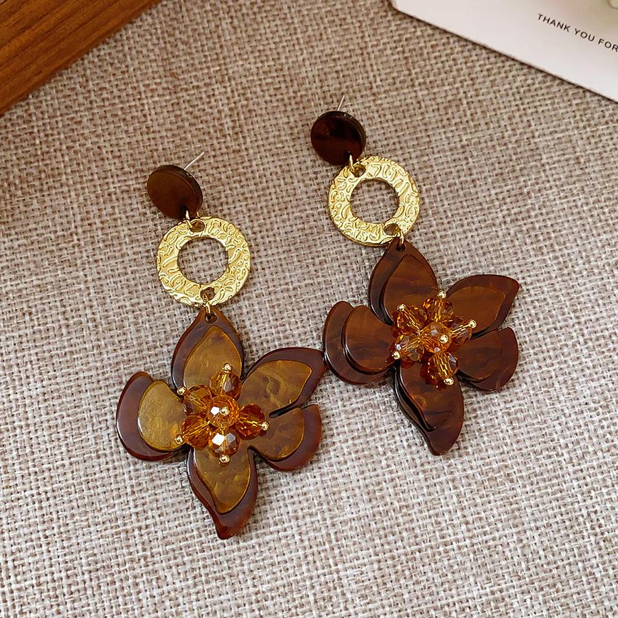 Silver Needle Geometric Irregular Resin Y2K Earrings - Retro Stud Ear Accessories for Women