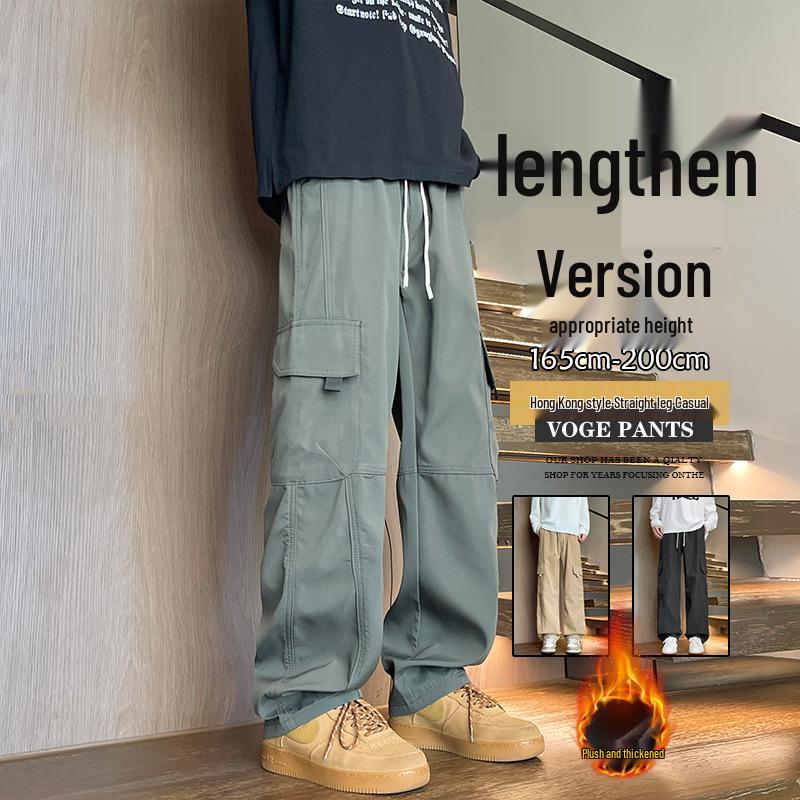 Shanggu Men's Retro Waterproof Extended Casual Pants for Autumn and Winter