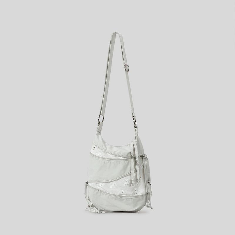 

Одноплечная сумка кроссбоди большой вместимости с молнией small серый