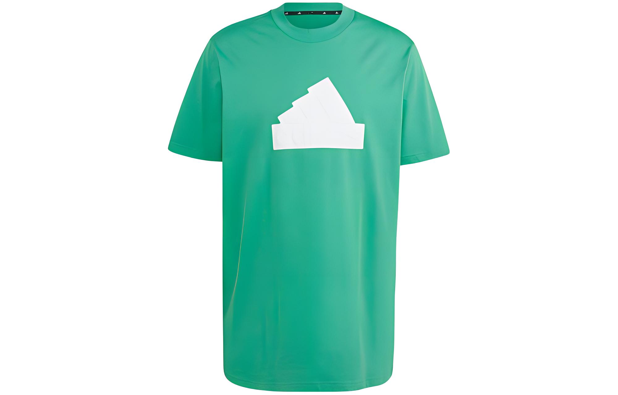 Adidas T Shirts Men s Green Crew Neck Moderate Straight Fit Green|M