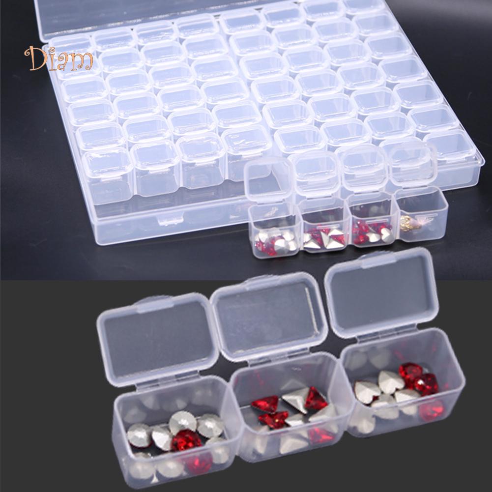 Fetong 56 Grid Clear Storage Case Nagel Schmuck Werkzeugkasten mit Deckel Display Container