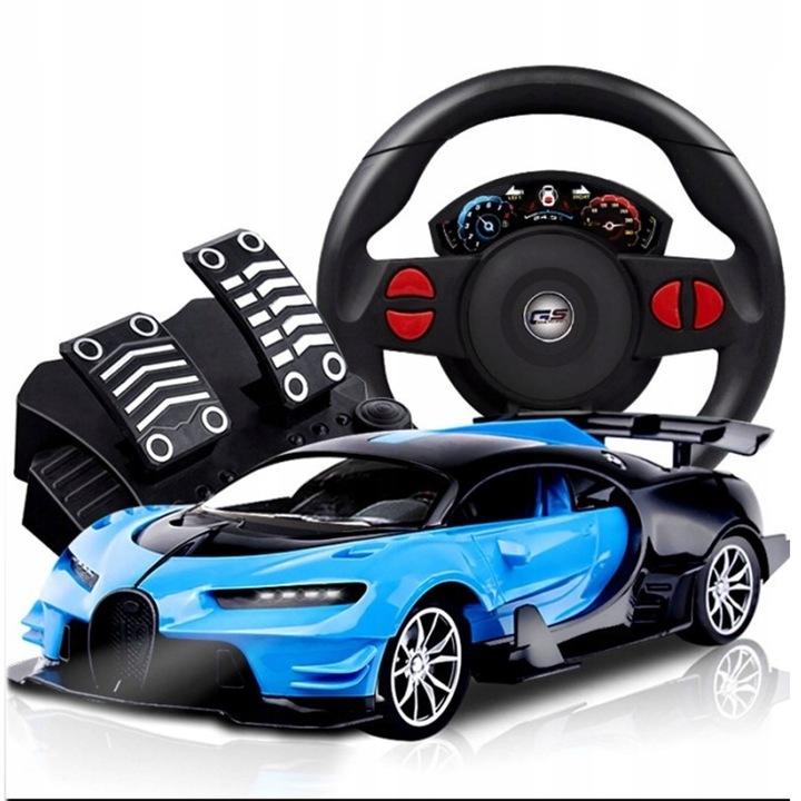 Samochód Zdalnie Sterowany Rc Auto Kierownica Pedały Niebieski