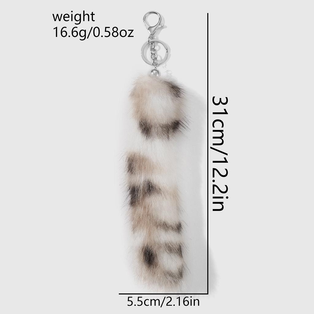 Women Fashion Keychain Portable Plush Bag Charm Animal Tail Keyring Lightweight Fluffy Key Chain For Keys Handbags Backpacks