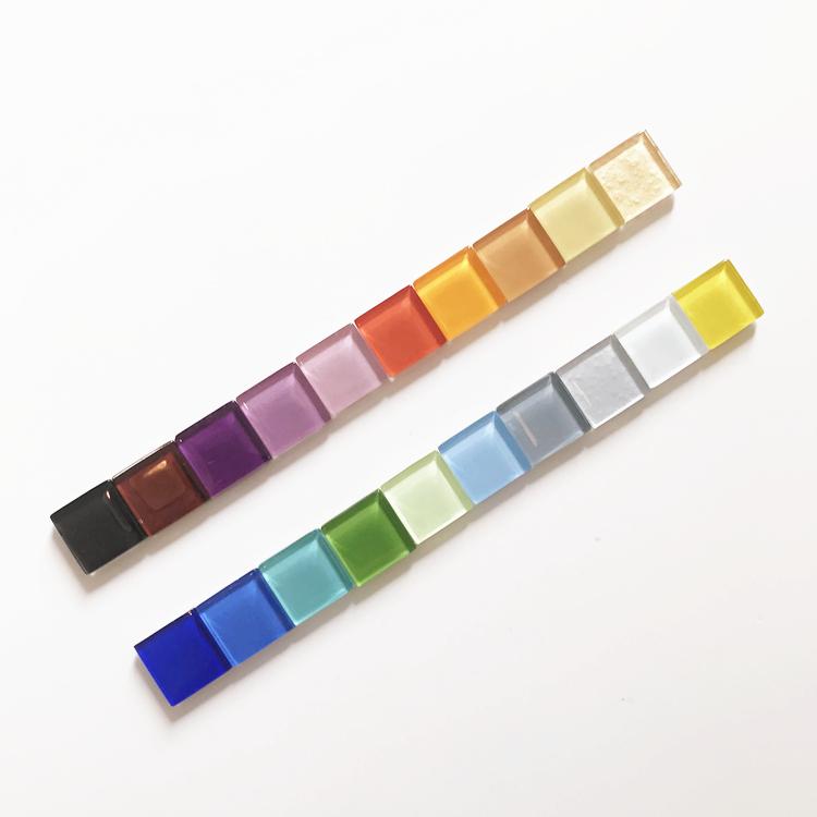 Stylish Glass Mosaic Magnetic Photo Fridge Magnets - Multi-Size Creative Sticker Set